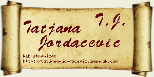 Tatjana Jordačević vizit kartica